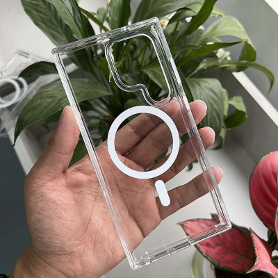 Ốp lưng cho Samsung Galaxy S23 Ultra 5G trong suốt sạc từ tính - hàng chính hãng