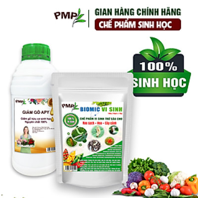 Combo Biomic Vi Sinh & Giấm Gỗ APY Cho Hoa Hồng, Rau Sạch, Cây Cảnh