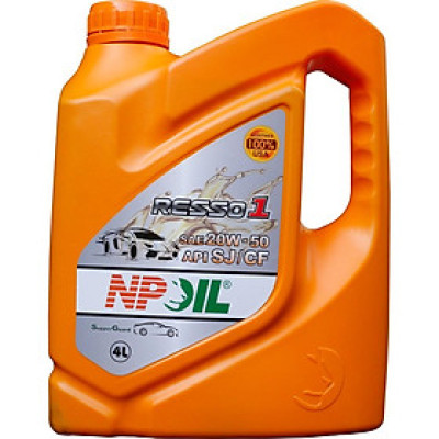Nhớt động cơ ô tô máy xăng/máy dầu cao cấp NPOIL RESSO 1 TURBO CF4/SG 20W50 - 4L/5L/6L - Hàng chính hãng