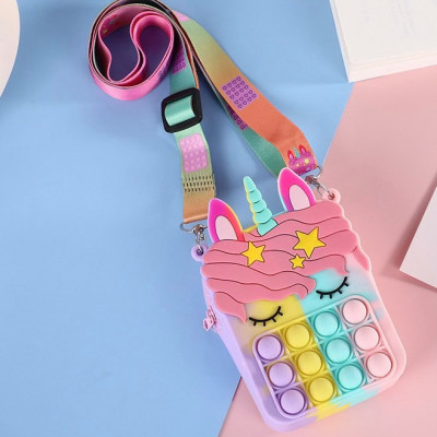 Túi ví Pop It Dễ Thương, Túi Trang Điểm hình unicorn siêu xinh