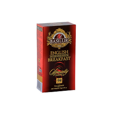 Trà đen Ceylon Basilur English Breakfast – Specially Classic – túi lọc 50g