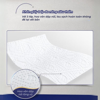 [MUA 3 LỐC TẶNG 3 GÓI KHĂN ƯỚT + 1 GIÁ ĐỠ] Khăn Giấy Bếp Dạng Rút Đa Năng Siêu Thấm Tempo Bền Dai