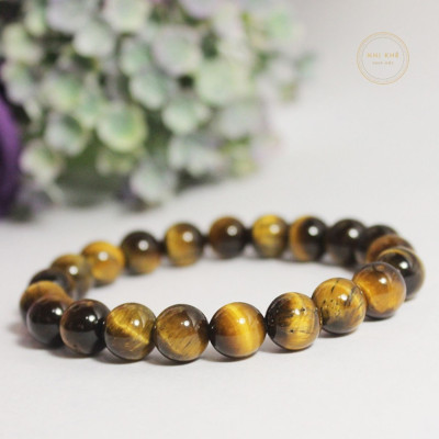 Vòng Tay Đá Mắt Hổ Nâu Vàng Cho Người Mệnh Kim Và Mệnh Thổ