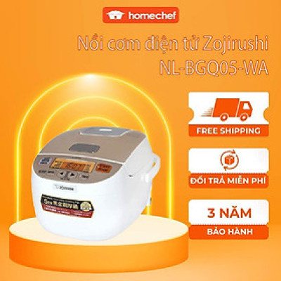 Nồi cơm điện tử Zojirushi NL-BGQ05-WA, dung tích 0.5L, công suất 450W, bảo hành 1 năm | HÀNG CHÍNH HÃNG