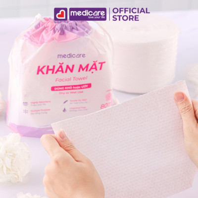 Khăn Mặt Khô MEDiCARE Đa Năng 20x15cm Cuộn 80 tờ