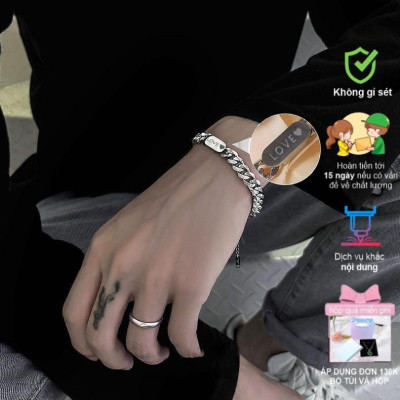 [1 chiếc]【Khắc Tên Ghi Chú】 Dây chuyền, lắc  kèm tên nam nữ thép titan Khắc tuỳ chỉnh