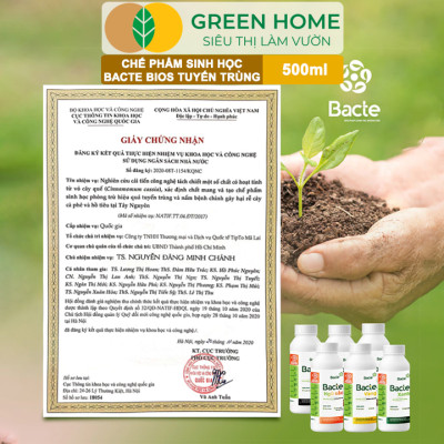 Chế Phẩm Sinh Học Bacte Bios Tuyến Trùng, Green Home, Chai 500ml, Từ Thảo Mộc, Hiệu Lực Nhanh Mạnh