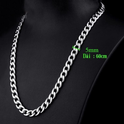 Vòng Cổ Nam - Dây chuyền nam titan cao cấp đẹp sang trọng kiểu lặc inox trangsucpt cỡ 5mm PTDCNA15
