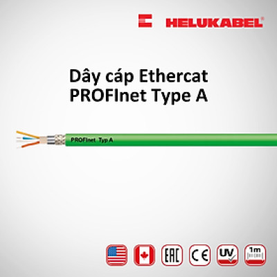 Dây cáp mạng Ethernet HELUKAT PROFInet type A PVC | Green | 2 x 2 x AWG 22/1 