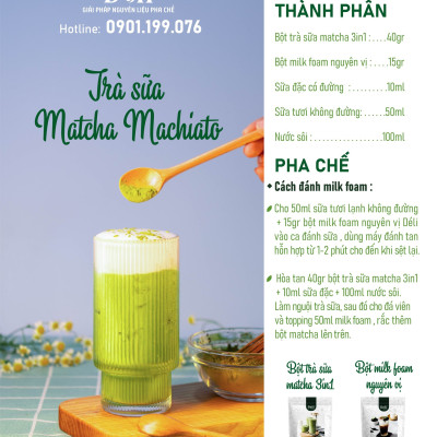 Trà Sữa Matcha Tự Pha 3in1 Déli- 250gr