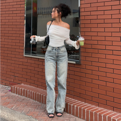 Quần Jean Nữ Ống Rộng Classic Aaa Jeans