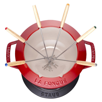 Bộ Fondue Staub Màu Đỏ Cherry – 18cm