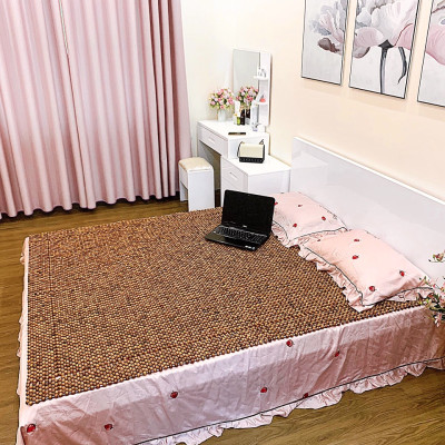 Chiếu Hạt Gỗ Hương Mộc Cao Cấp - Kích Thước 1,5mx1,9m hạt 1.6cm ( video , hình thật ) 