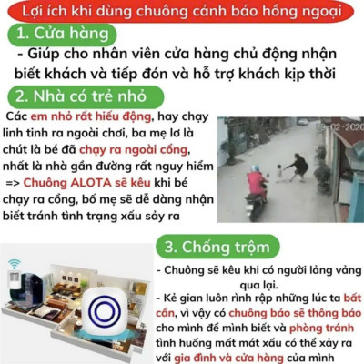 Thiết Bị Báo Khách HồngNgoại Không Dây, Cảm Biến Thông Minh Chống Trộmđèn pha led ốp trần