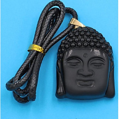 Dây chuyền mặt Phật Tổ Như Lai - thạch anh đen DEPTEL8