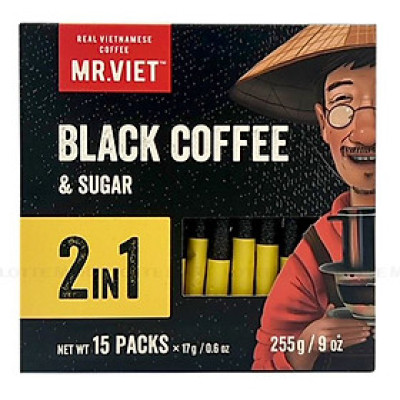 Cà phê hòa tan 2 trong 1 Mr Việt 255g (Cafe Mr Viet 2 in 1 Instant Coffee 255g)