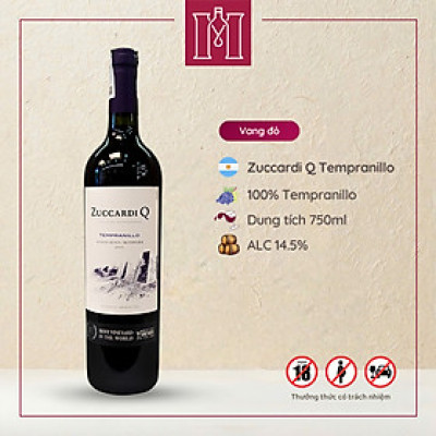 Rượu vang đỏ Argentina Zuccardi Q Tempranillo 750ml 14.5% nhập khẩu -  Hàng chính hãng