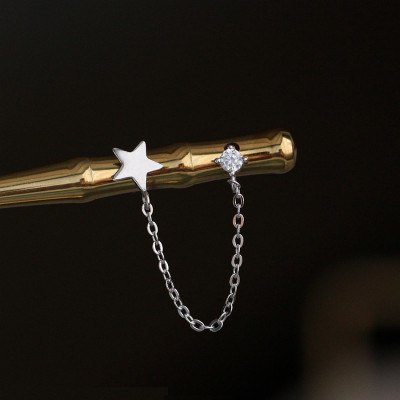 Đôi bông tai dây chuyền ngôi sao đính đá tinh tế điệu đà