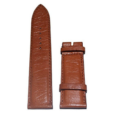 HT8447 - Dây đồng hồ Huy Hoàng da đà điểu da bụng size 22, 24, 26 màu nâu đỏ
