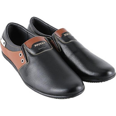 Giày Mọi Nam Da Bò Huy Hoàng HT7783 - Đen Phối Da