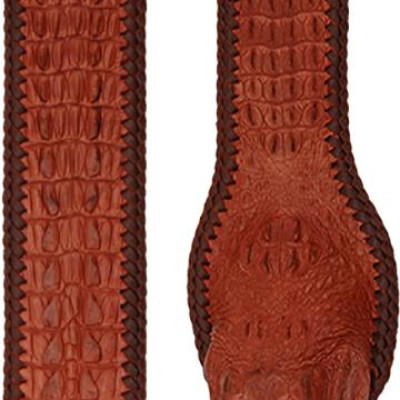 Thắt Lưng Nam Da Cá Sấu Nguyên Con Lớn Đầu Cá Sấu Huy Hoàng HT4253 - Nâu Đỏ