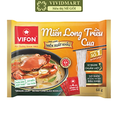 VIFON - Miến Long Triều hương vị Cua, Miến cua Long Triều, Miến cua Vifon xuất khẩu, Miến Vifon cua (68g/gói)
