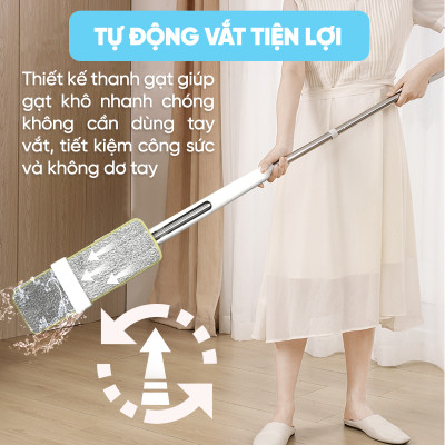Cây lau nhà tự vắt thông minh sợi microfiber