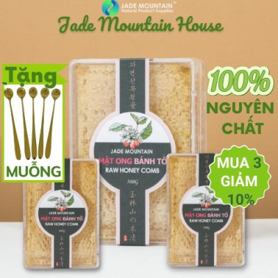 Combo 3 Mật Ong Bánh Tổ Jade Mountain Chứa Sáp Ong Nguyên Vẹn Vị Ngọt Tự Nhiên Chất Lượng Cao 500gr