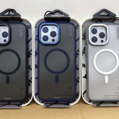 Ốp lưng dành cho iPhone 16 Pro Max, iPhone 16 Pro hiệu Youngkit Rock Sand hỗ trợ sạc không dây, chống sốc cao cấp - Hàng chính hãng.