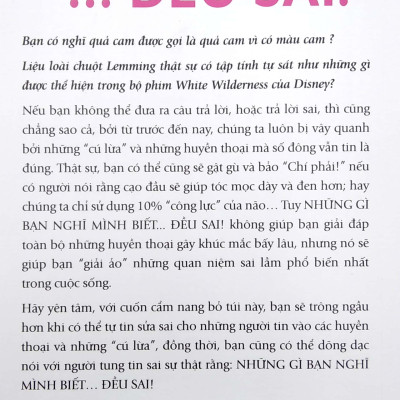 Những Gì Bạn Nghĩ Mình Biết Đều Sai