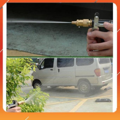 ️Evoucher Bộ dây vòi xịt nước rửa xe, tưới cây , tăng áp 3 lần, loại 3m, 5m 206236Dđầu đồng, đai+  túi đựng bút