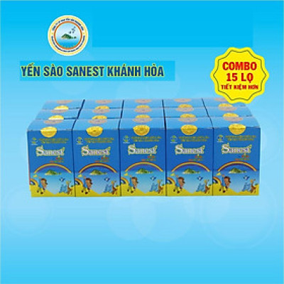 [Combo 15 lọ] Nước Yến sào Khánh Hòa Sanest dành cho trẻ em đóng lọ 62ml