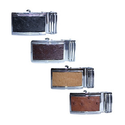 HJ9417-18-19-20 - Đầu khóa da đà điểu Huy Hoàng da hột 3,5 phân đầu trắng màu đen, nâu đất, vàng bò, nâu đỏ