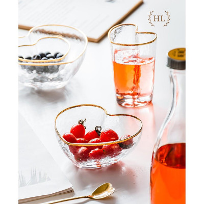 BÁT TIM THỦY TINH SẦN CAO CẤP KIỂU HOME LUXURY | HÀNG CÓ SẴN | 2 DUNG TÍCH CHO BẠN LỰA CHỌN DECOR CHO CĂN BẾP XINH