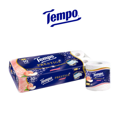 Lốc 10 Cuộn Giấy Vệ Sinh Tempo Prestige - Hương Đào
