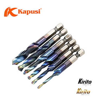 Bộ 6 mũi khoan Taro ren KAPUSI Japan, cỡ từ M3-M10 thép cao cấp