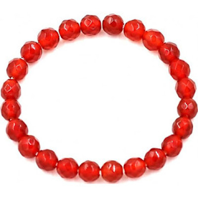 Vòng tay chuỗi hạt thạch anh đỏ cắt giác 6 ly 24 hạt