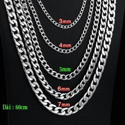 Vòng Cổ Nam - Dây chuyền nam titan cao cấp đẹp sang trọng kiểu lặc inox trangsucpt cỡ 5mm PTDCNA15