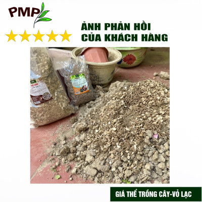 Combo 1 túi giá thể bã mía 500g & 1 túi vỏ lạc 1Kg dập nhỏ PMP để trộn đất, phủ bề mặt trồng cây
