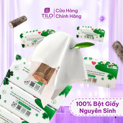 Khăn giấy rút bàn TiLo 538 tờ khổ lớn 5 lớp dai mềm mịn, an toàn, siêu tiện lợi, siêu tiết kiệm