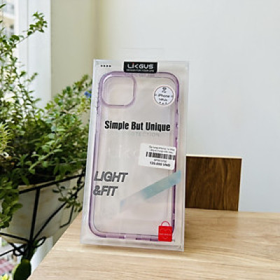 Ốp lưng Likgus dành cho iPhone 14 Plus trong viền màu tím - hàng chính hãng