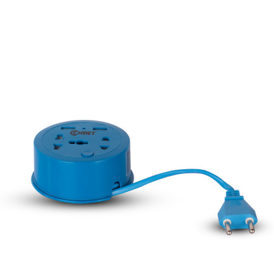 Ổ Cắm Điện Du Lịch COMET CES9111 Dây Quay Tròn Dài 1M, 2 Ổ USB, 1 Ổ 3 Chấu, 1 Ổ 2 Chấu