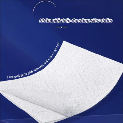 [MUA 3 LỐC TẶNG 3 GÓI KHĂN ƯỚT + 1 GIÁ ĐỠ] Khăn Giấy Bếp Dạng Rút Đa Năng Siêu Thấm Tempo Bền Dai