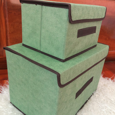 Combo 2 hộp đựng Nhà của Mẹ chất liệu vải bố, dùng để lưu trữ đồ đạc, quần áo đa năng - màu sắc giao ngẫu nhiên