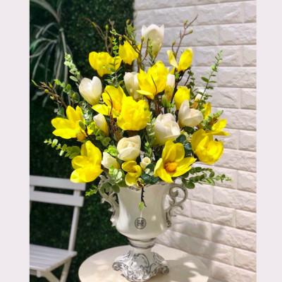 Cành lá điểm silic - dài 60cm - Cây giả, hoa lụa trang trí nhà cửa