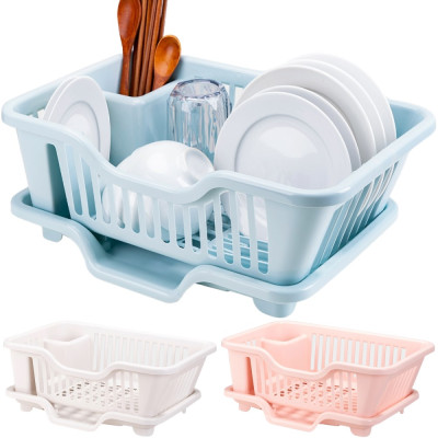 Kệ Rổ Úp Chén Có Khay Hứng Nước Nhựa Cao Cấp