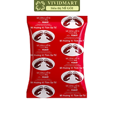 COLUSA - Mì Miliket Tôm Đỏ gói vị Tôm sa tế, Mì tôm sa tế Tôm Đỏ Miliket, Mì giấy Miliket Colusa (80g/gói)