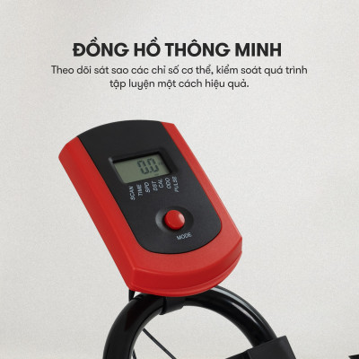 Xe đạp tập KINGSPORT KS-106 khung,  khung sườn chắc chắn, tích hợp đồng hồ đo lường chỉ số, cân nặng phù hợp từ dưới 70kg