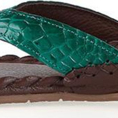 Dép nữ Huy Hoàng da cá sấu màu xanh lá HT7243