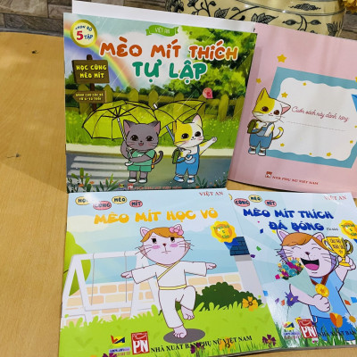 SÁCH RÈN LUYỆN KỸ NĂNG CHO BÉ (3 -10 TUỔI: COMBO 4 TẬP TRUYỆN THIẾU NHI HỌC CÙNG MÈO MÍT